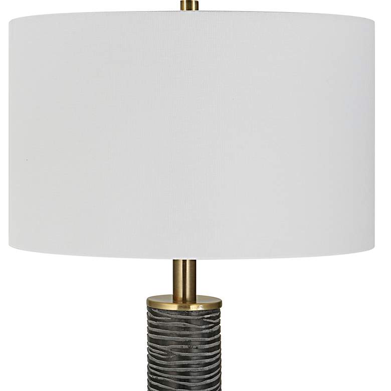 Image 6 Uttermost Summit Rustic Gray-Black Carved Floor Lamp more views
