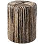 Uttermost Sunda Gray and Natural Banana Leaf Accent Stool in scene