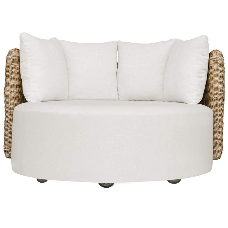 Image 1 Uttermost Sunset Oatmeal Wicker Outdoor Swivel Day Bed