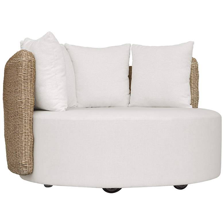Image 3 Uttermost Sunset Oatmeal Wicker Outdoor Swivel Day Bed more views