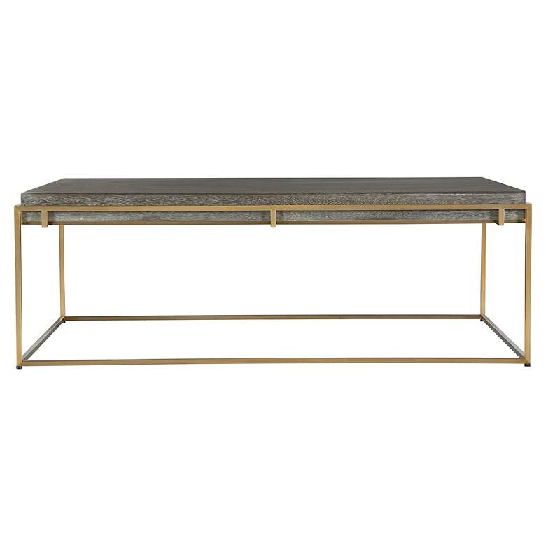 Image 2 Uttermost Surround 16" H Brushed Brass Coffee Table