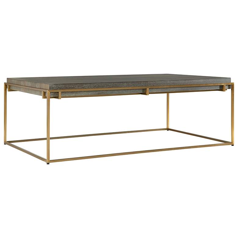 Image 3 Uttermost Surround 16" H Brushed Brass Coffee Table more views