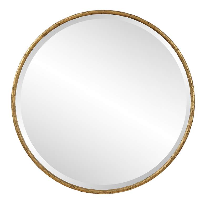 Image 3 Uttermost Sutton Aged Gold 47" Round Oversized Wall Mirror