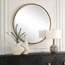4_Uttermost Sutton Aged Gold 47" Round Oversized Wall Mirror more views