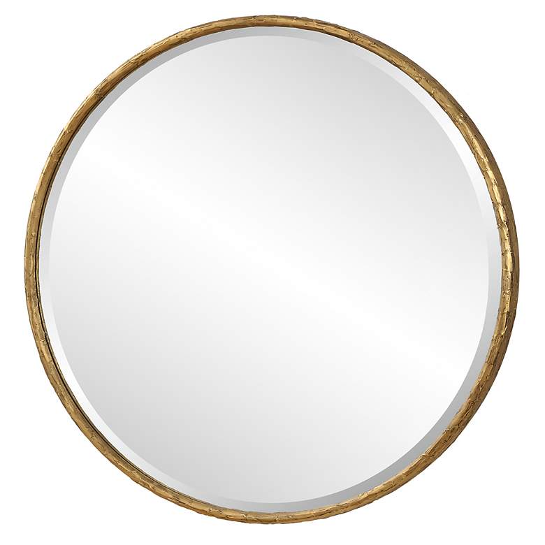 Image 5 Uttermost Sutton Aged Gold 47" Round Oversized Wall Mirror more views