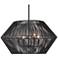 Uttermost Suva 28" Black Natural Rope 4-Light Modern Chandelier