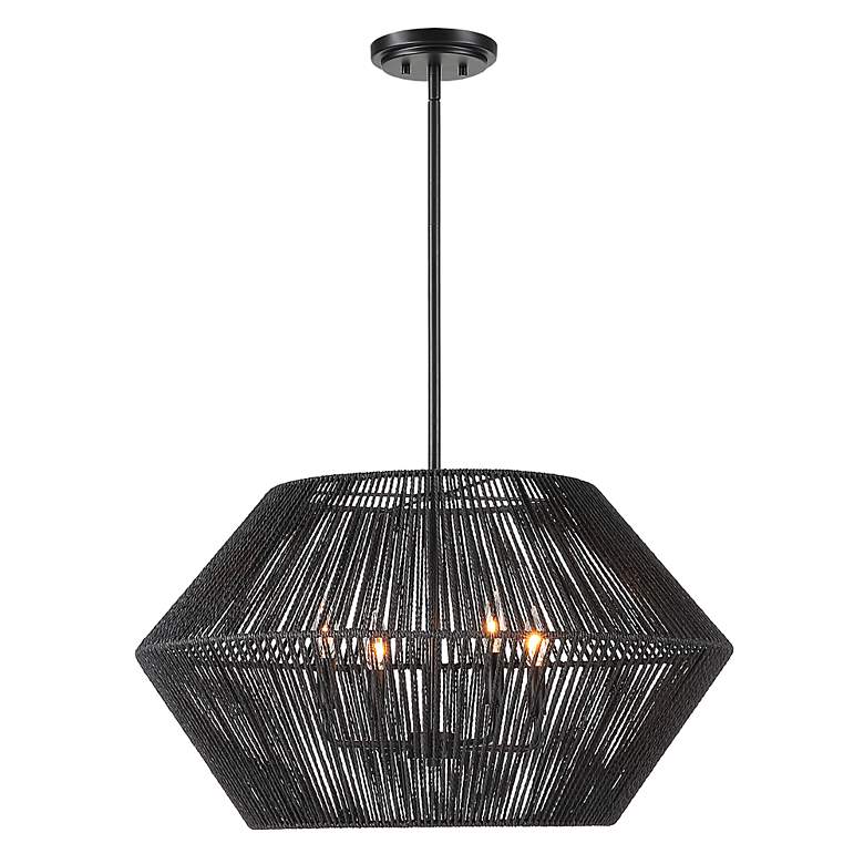 Image 4 Uttermost Suva 28" Black Natural Rope 4-Light Modern Chandelier more views