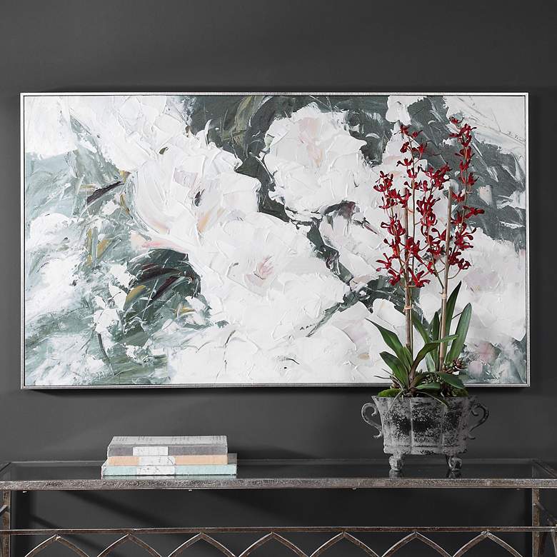 Image 1 Uttermost Sweetbay Magnolias 57" Wide Framed Canvas Wall Art