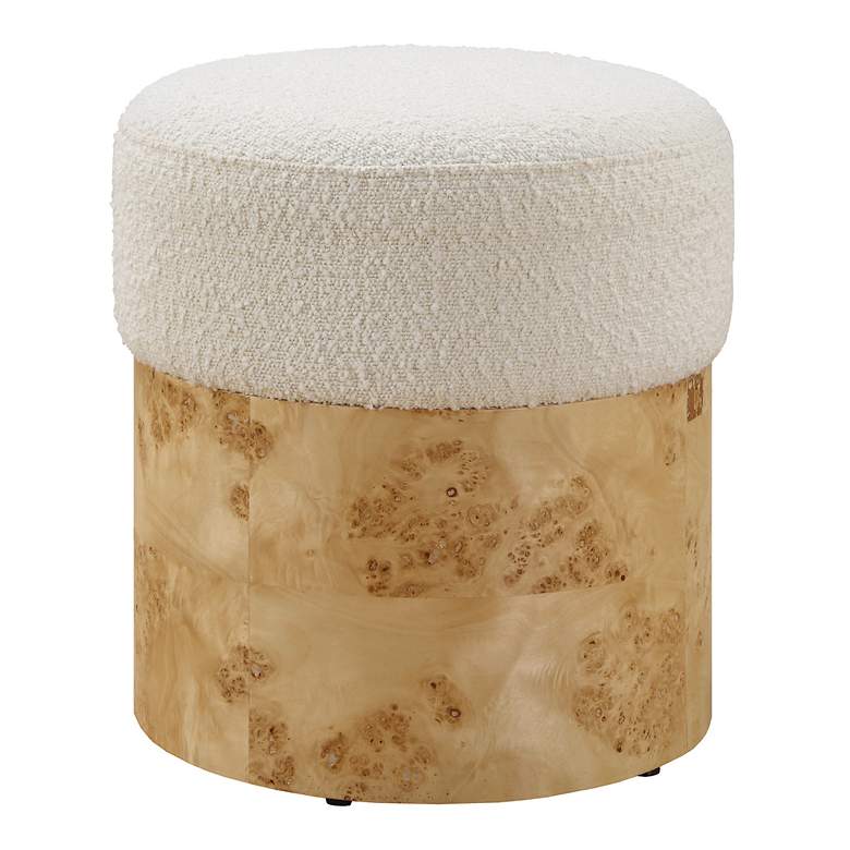 Image 2 Uttermost Swirls Ivory Boucle Fabric Ottoman