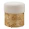 Uttermost Swirls Ivory Boucle Fabric Ottoman