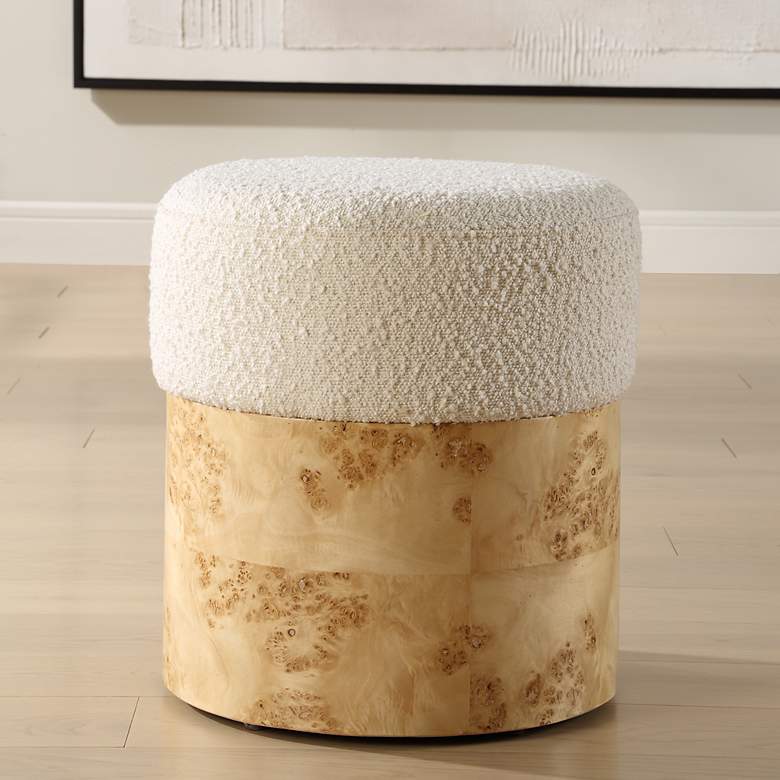 Image 1 Uttermost Swirls Ivory Boucle Fabric Ottoman