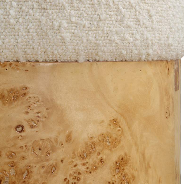 Image 3 Uttermost Swirls Ivory Boucle Fabric Ottoman more views