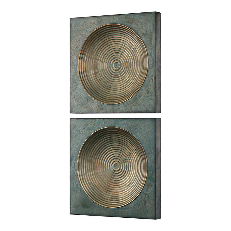 Image 3 Uttermost Sybil Antique Gold Square 2-Piece Wall Art Set more views