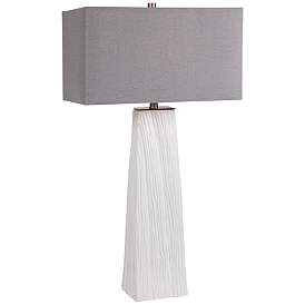 Image2 of Uttermost Sycamore Gloss White Ceramic Table Lamp