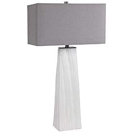 Image5 of Uttermost Sycamore Gloss White Ceramic Table Lamp more views
