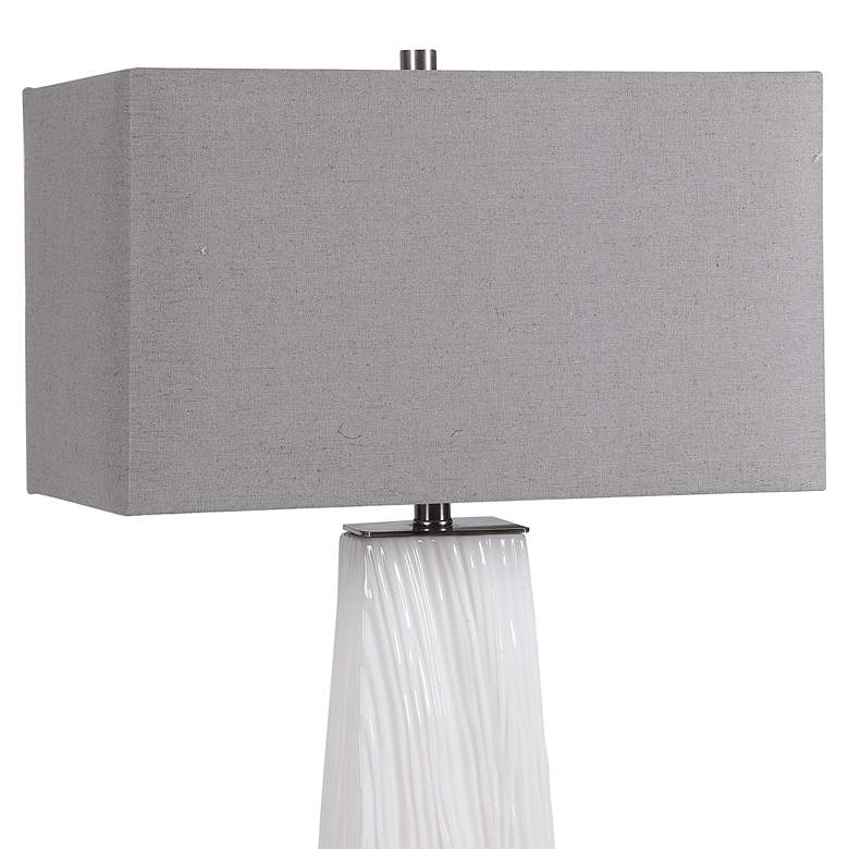 Image 7 Uttermost Sycamore Gloss White Ceramic Table Lamp more views