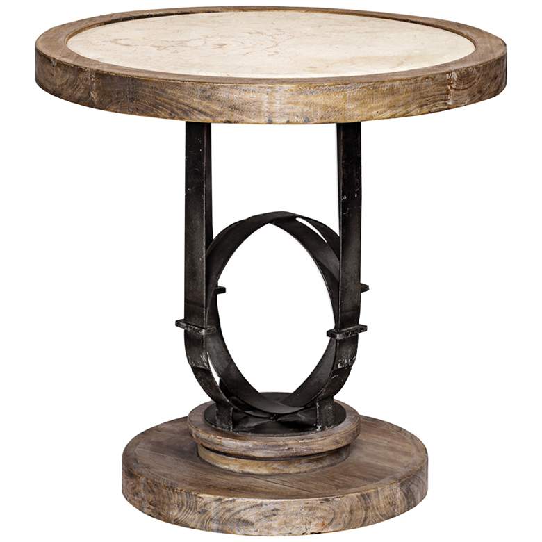 Image 2 Uttermost Sydney 24" Wide Light Oak Wood Round Accent Table