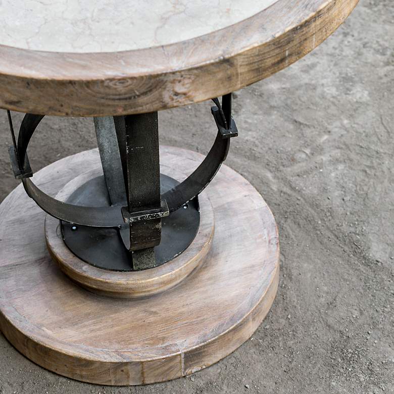Image 4 Uttermost Sydney 24" Wide Light Oak Wood Round Accent Table more views
