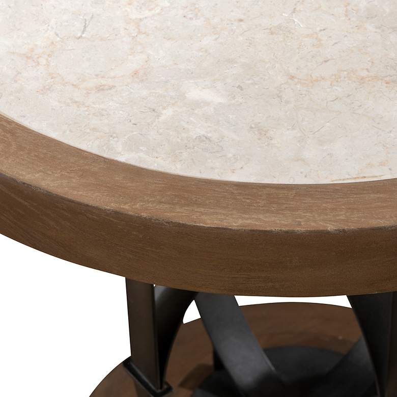 Image 5 Uttermost Sydney 24 inch Wide Light Oak Wood Round Accent Table more views