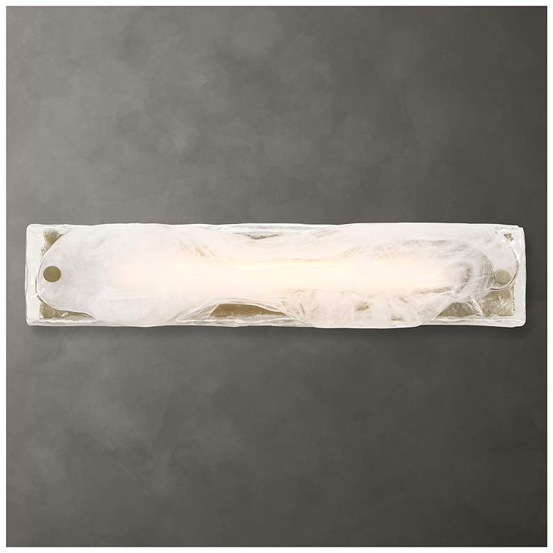 Image 1 Uttermost Taffy 24" White and Brass 1-Light LED Wall Sconce