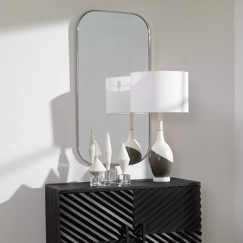 Image 3 Uttermost Taft 41" x 21" Polished Nickel Rectangular Wall Mirror more views