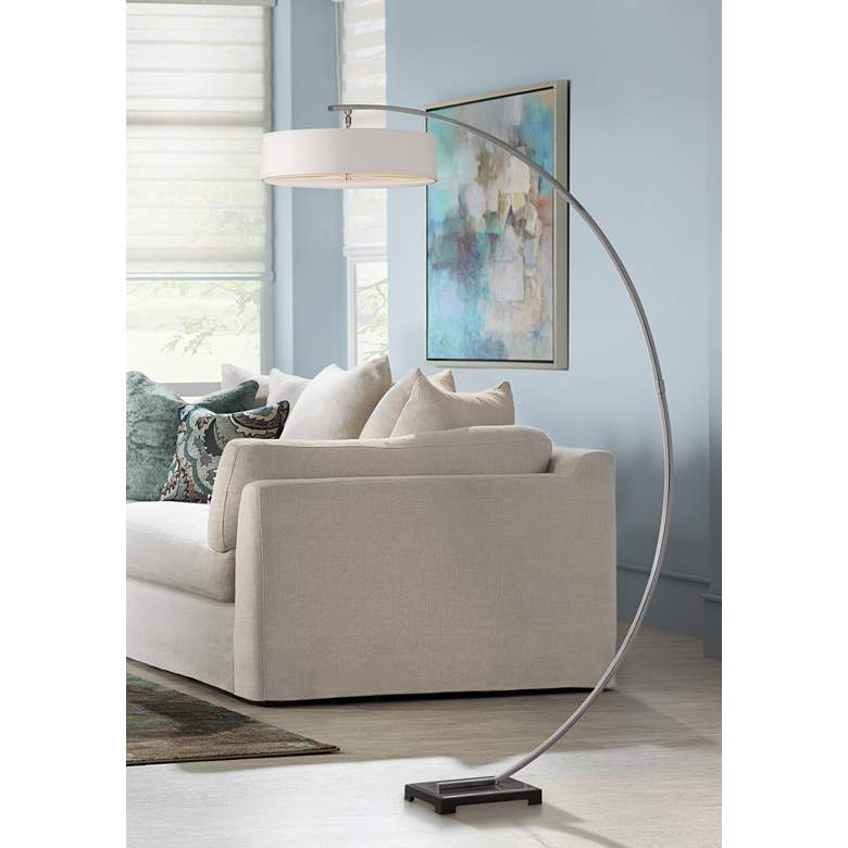 Image 1 Uttermost Tagus 81 1/2 inch High Brushed Nickel Floor Lamp