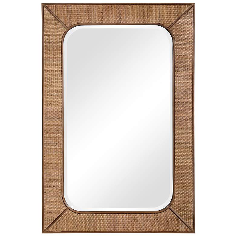 Image 2 Uttermost Tahiti Warm Maple Satin 28" x 42" Wall Mirror