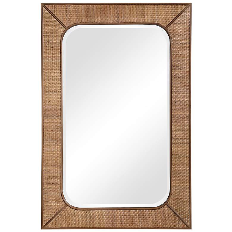 Image 2 Uttermost Tahiti Warm Maple Satin 28 inch x 42 inch Wall Mirror