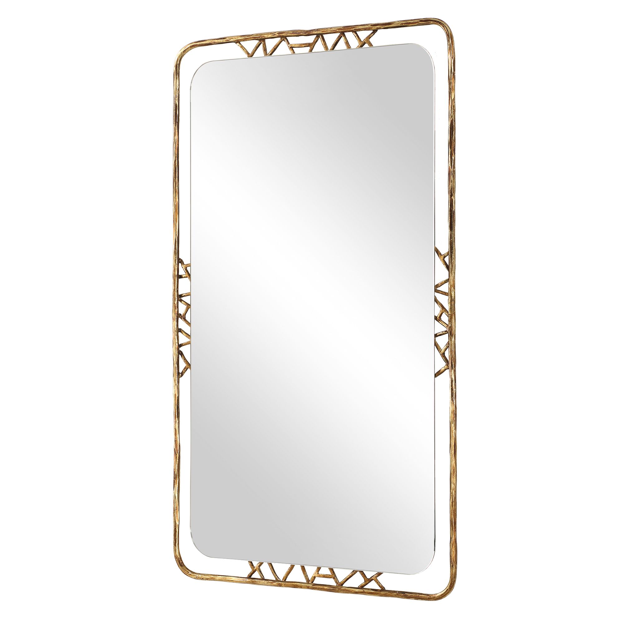 Image 4 Uttermost Tahoma Gold Metal 30" x 50" Wall Mirror more views