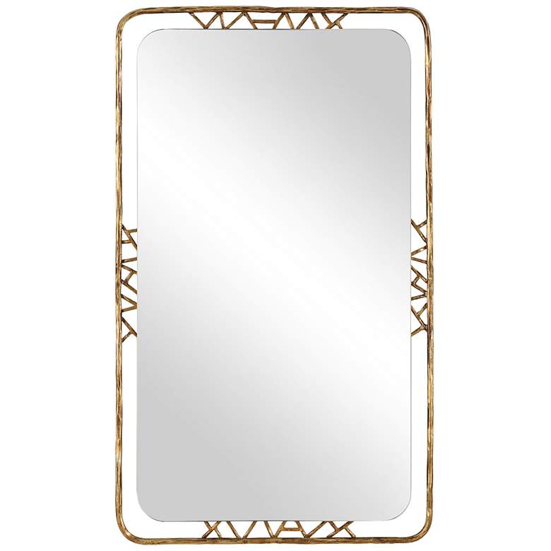 Image 2 Uttermost Tahoma Gold Metal 30" x 50" Wall Mirror
