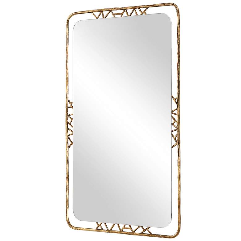Image 4 Uttermost Tahoma Gold Metal 30" x 50" Wall Mirror more views