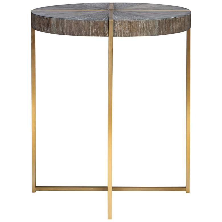Image 2 Uttermost Taja 20" Wide Dark Walnut and Brass Accent Table