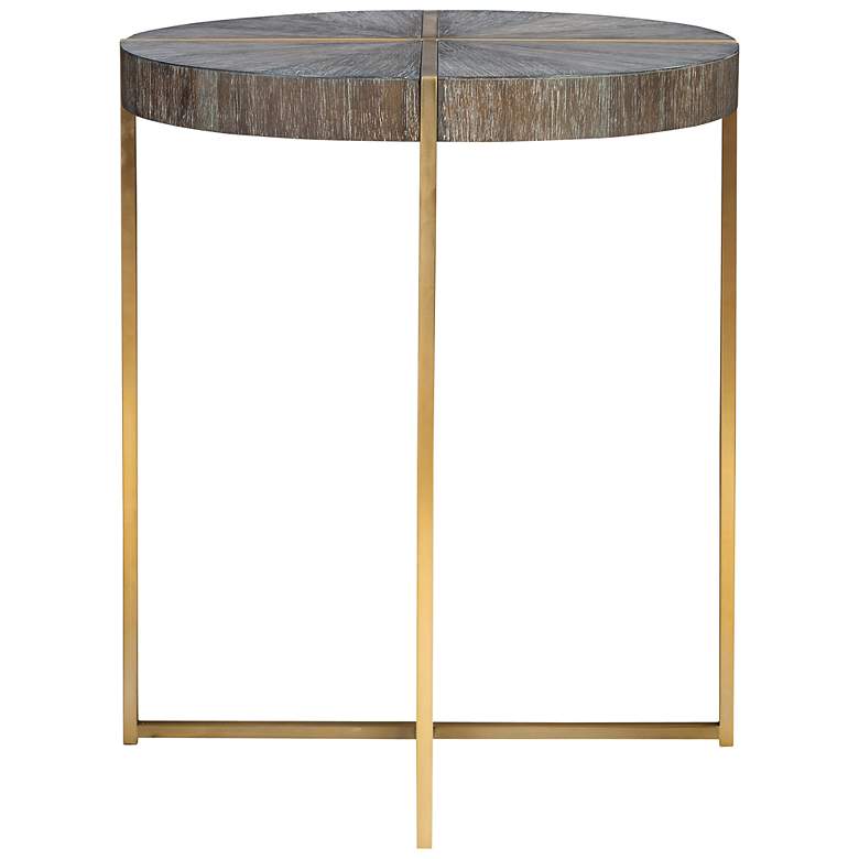 Image 2 Uttermost Taja 20 inch Wide Dark Walnut and Brass Accent Table