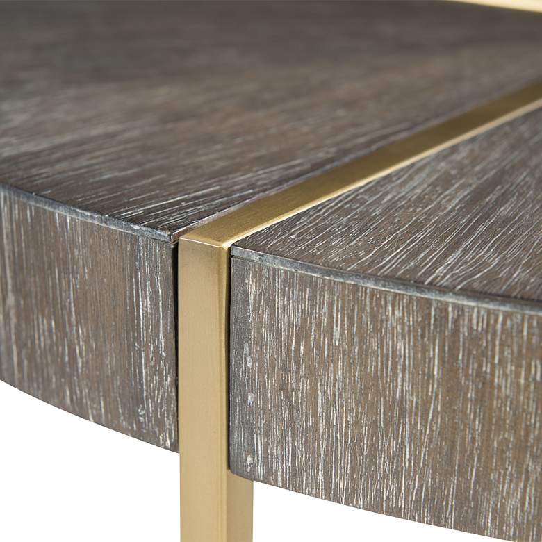 Image 3 Uttermost Taja 20" Wide Dark Walnut and Brass Accent Table more views