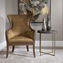 5_Uttermost Taja 20" Wide Dark Walnut and Brass Accent Table more views