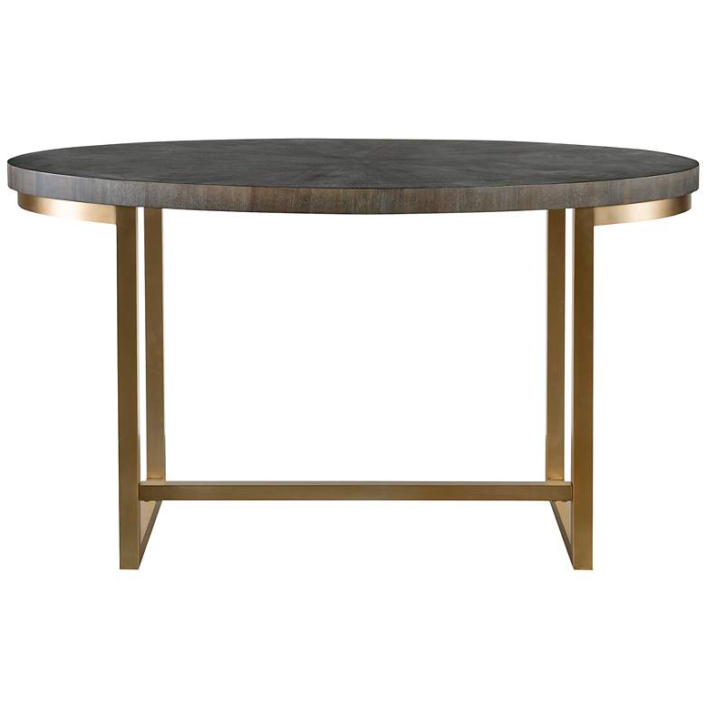 Image 2 Uttermost Taja 30" High Walnut Oval Desk