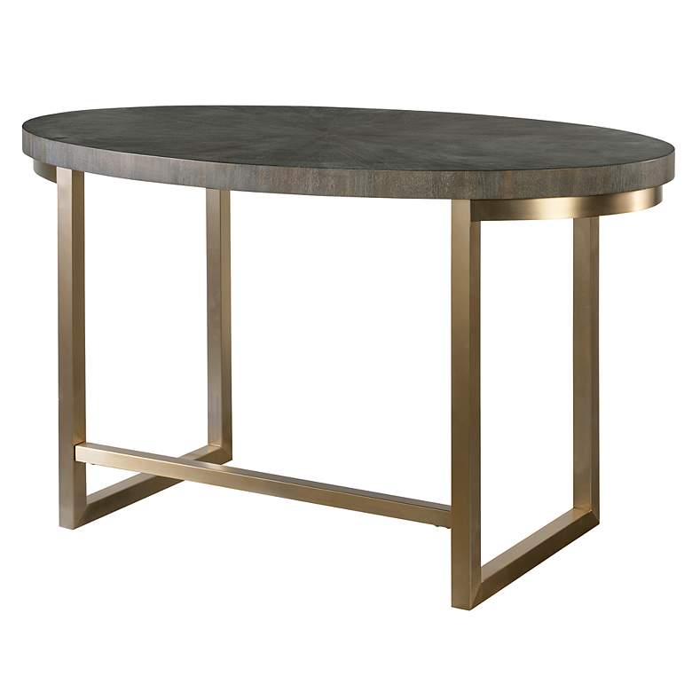 Image 4 Uttermost Taja 30" High Walnut Oval Desk more views