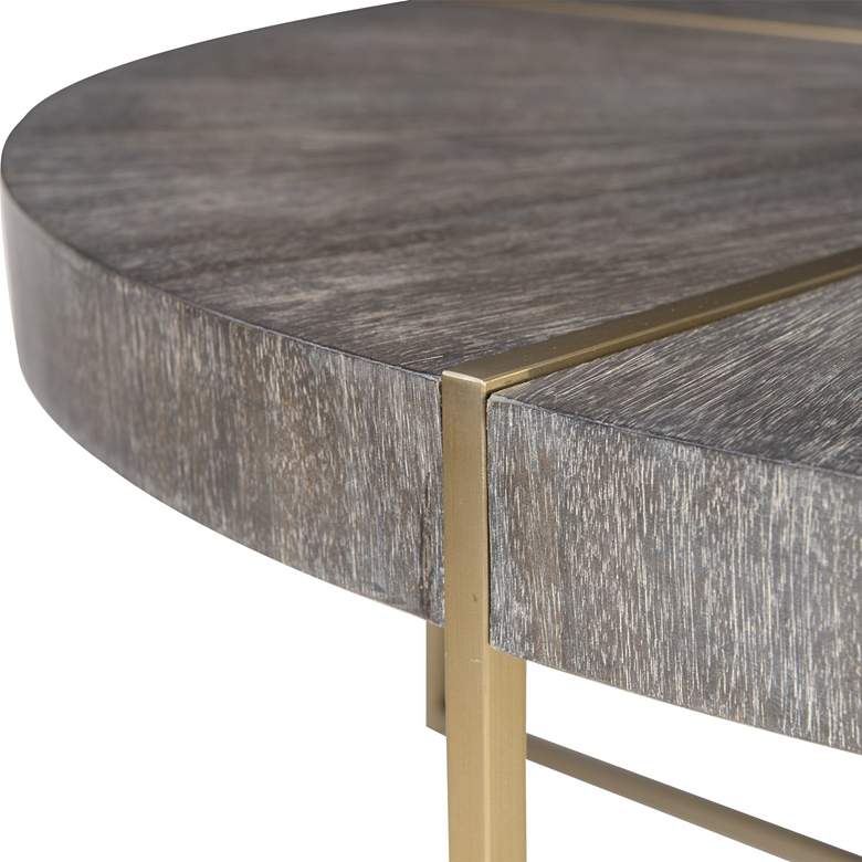 Image 4 Uttermost Taja 42"W Washed Dark Walnut Round Coffee Table more views