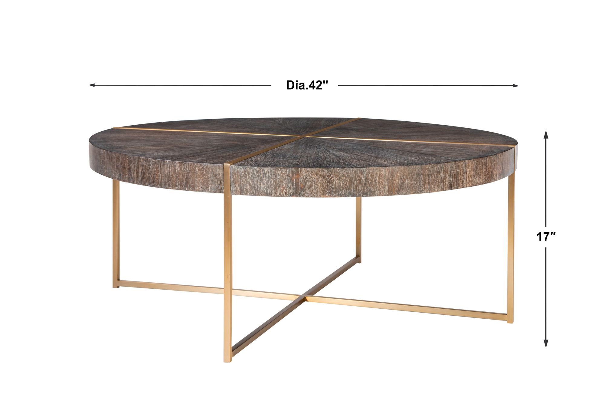 Uttermost Taja 42"W Washed Dark Walnut Round Coffee Table