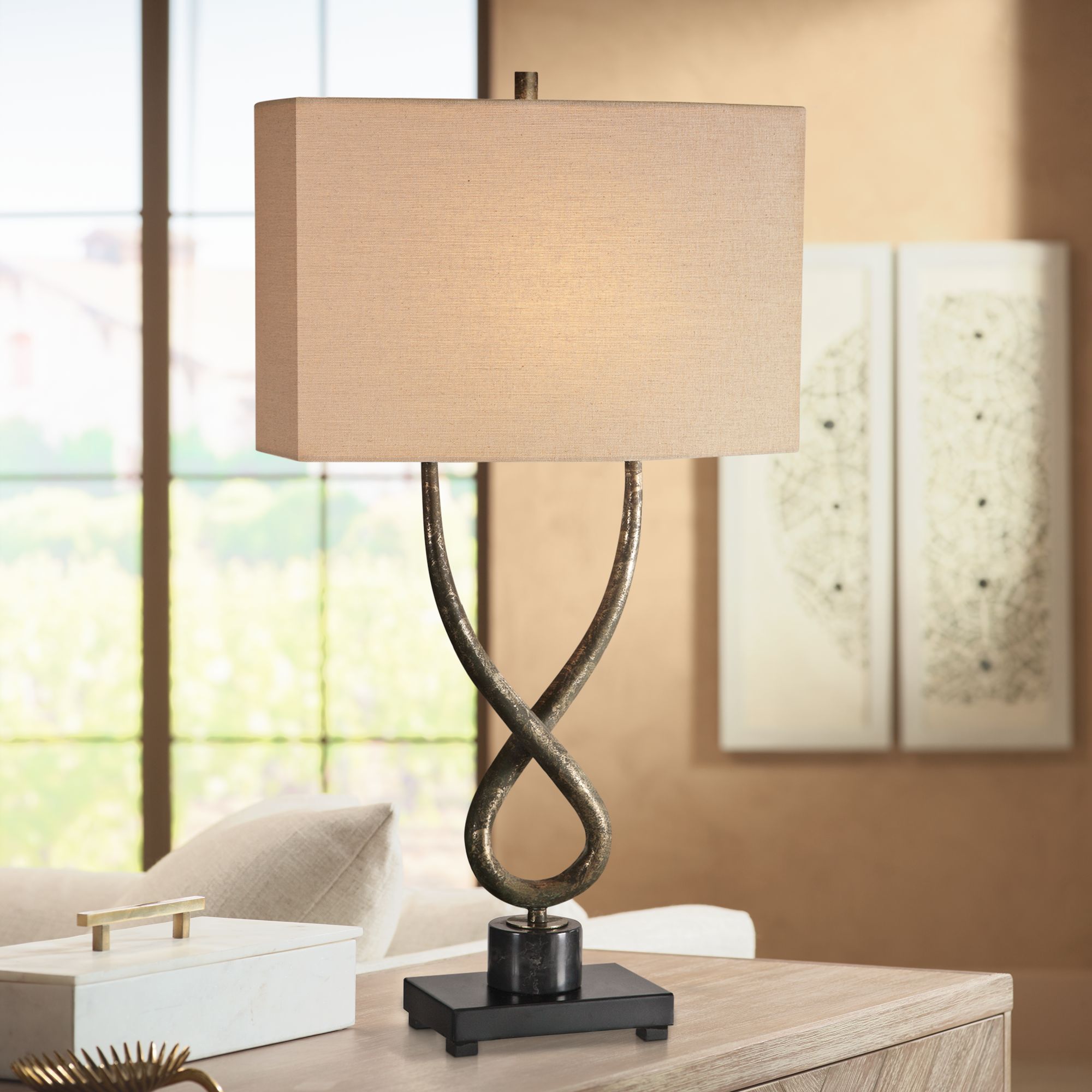 twisted base table lamp