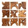 2_Uttermost Talia 16" 9-Piece Teak Wood Wall Decor