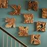 3_Uttermost Talia 16" 9-Piece Teak Wood Wall Decor more views