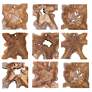 6_Uttermost Talia 16" 9-Piece Teak Wood Wall Decor more views