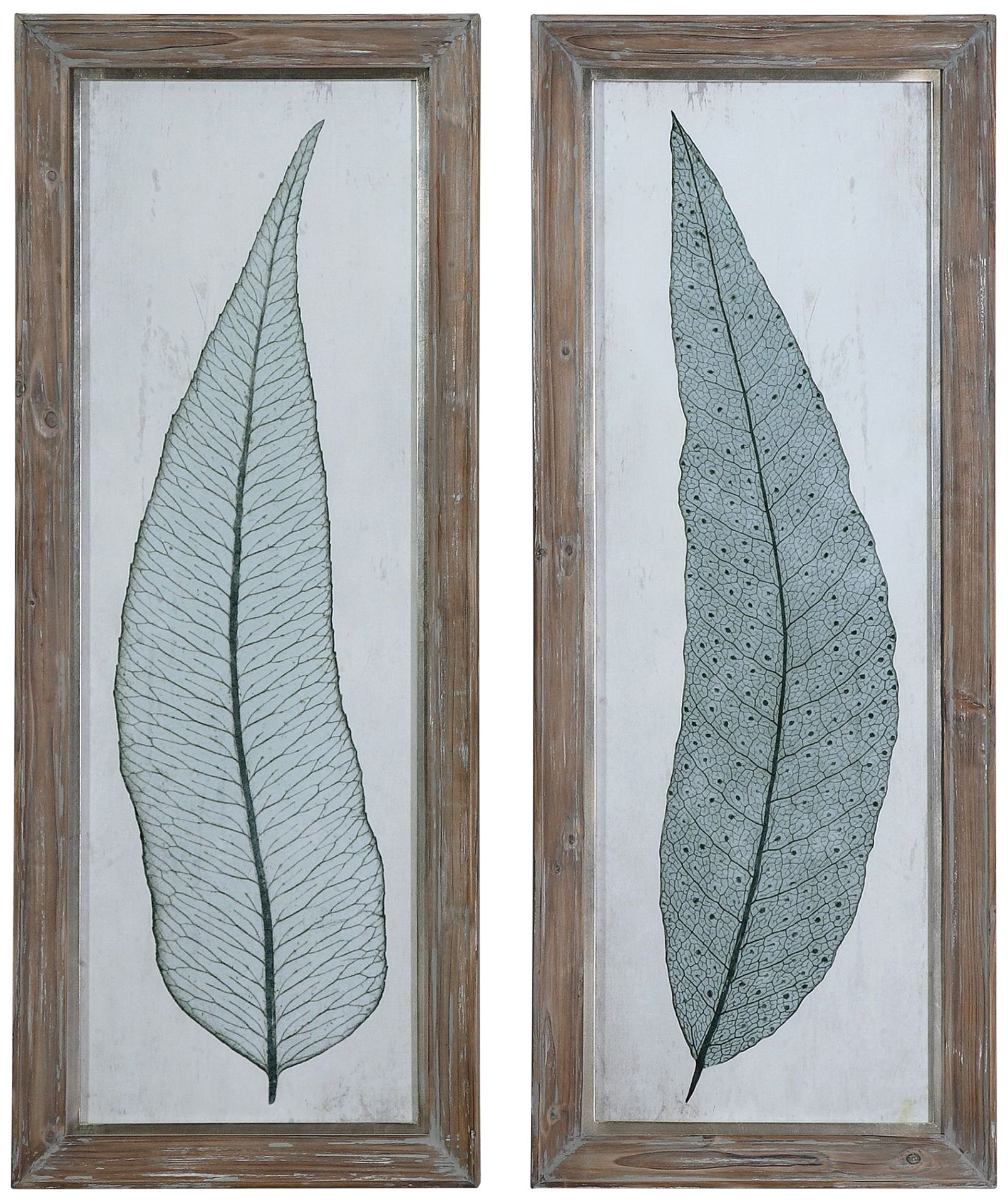 Uttermost Tall Leaves 40"H 2-Piece Framed Wall Art Print Set