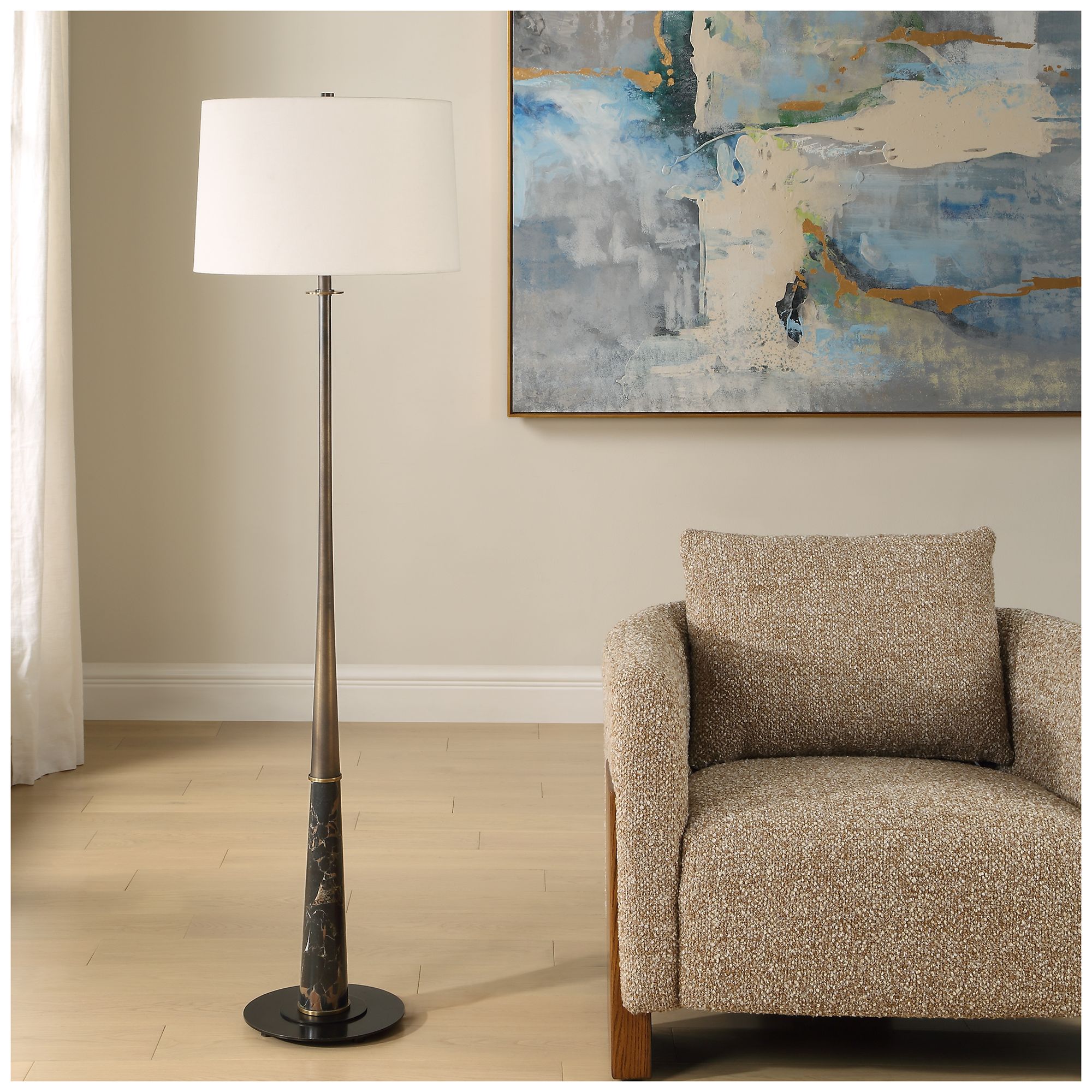 Image 2 Uttermost Tallarico 61" Bronze with Marb more views