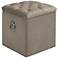 Uttermost Talullah Champagne Velvet Tufted Storage Ottoman