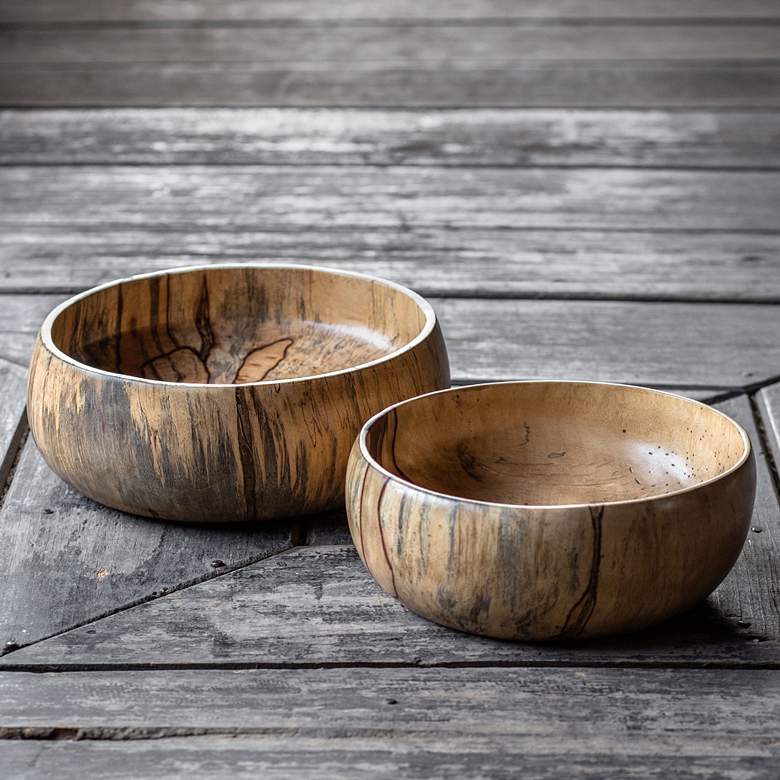 Image 1 Uttermost Tamarind Natural Wood Grain Bowls Set of 2