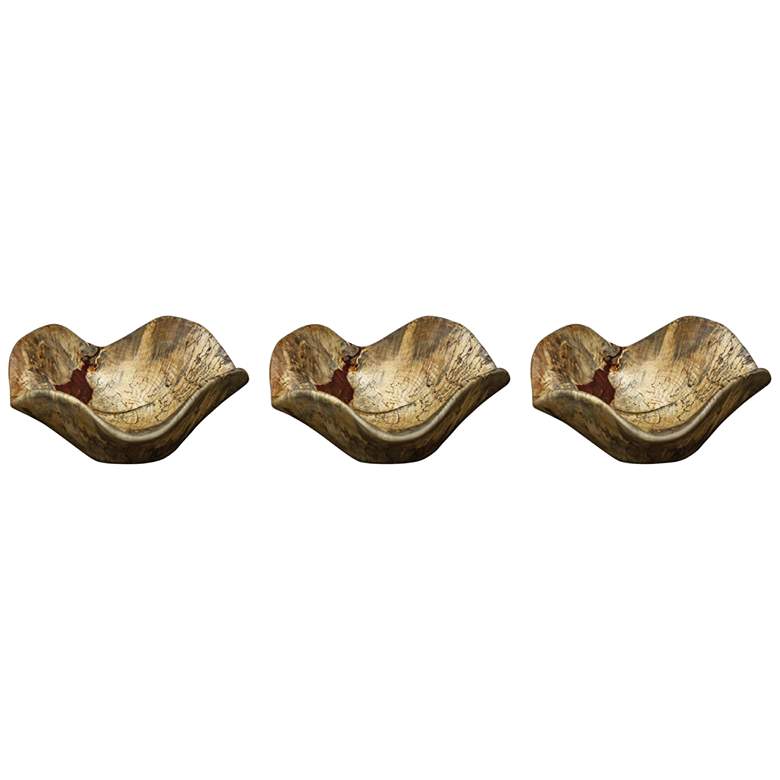 Image 1 Uttermost Tamarine 10 inch Wide Natural Wood Wall Art Set of 3