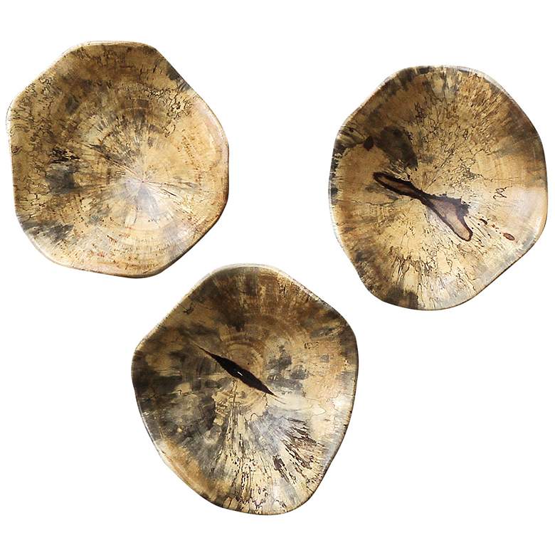 Image 1 Uttermost Tamarine 10" Wide Natural Wood Wall Art Set of 3
