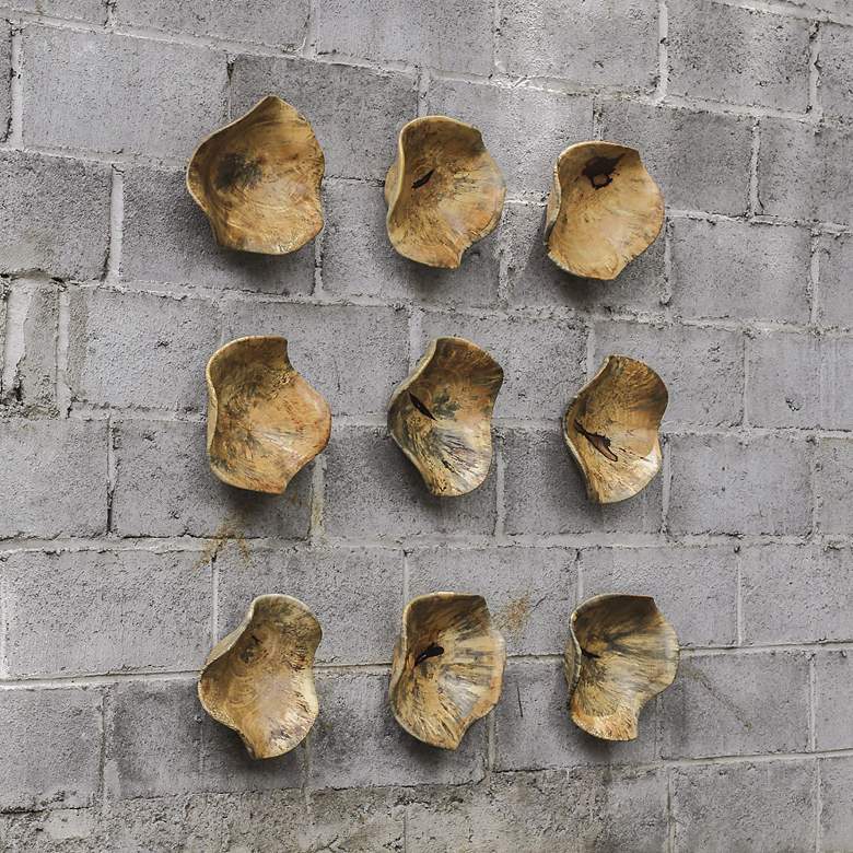 Image 2 Uttermost Tamarine 10" Wide Natural Wood Wall Art Set of 3 more views